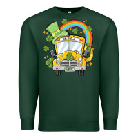 Sports Green st. patrick's day school bus Premium Sweatshirt - MaliasSmallBusiness