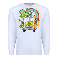 White st. patrick's day school bus Premium Sweatshirt - MaliasSmallBusiness