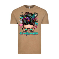 Vintage Coffee small business messy bun Vintage Tee - Zillion Design Studio