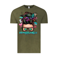 Vintage Olive small business messy bun Vintage Tee - Zillion Design Studio