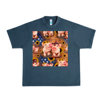 Midnight Navy american pigs seamless pattern Urban Heavy Tee - HRA Design Shop