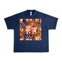 Navy american pigs seamless pattern Urban Heavy Tee - HRA Design Shop