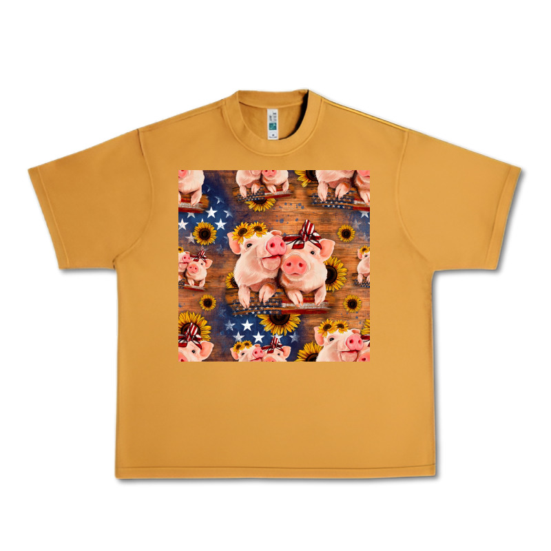 American Pigs Seamless Pattern Urban Heavy Tee by HRA Design Shop | Teevron