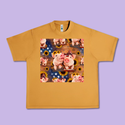American Pigs Seamless Pattern Urban Heavy Tee Designed By Hra Design Shop