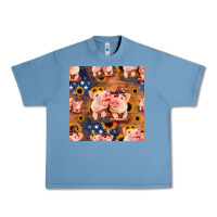 Pebble Blue american pigs seamless pattern Urban Heavy Tee - HRA Design Shop