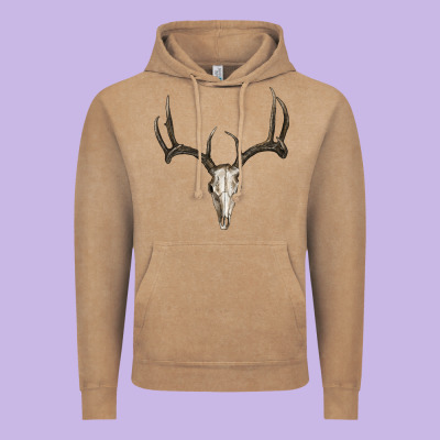 Deer Skull Vintage Hoodie Designed By Ranaportraitstore