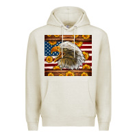 Oatmeal Heather American Flag Eagle Tumbler Premium Hoodie - LillyAllenDesigns