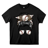 Black baseball mom Heavy Core Tee - RacoonDesign