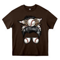 Chocolate Brown baseball mom Heavy Core Tee - RacoonDesign