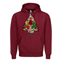 Burgundy arrowhead christmas trees Zipper Hoodie - AdoDesignShop