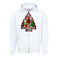 White arrowhead christmas trees Zipper Hoodie - AdoDesignShop