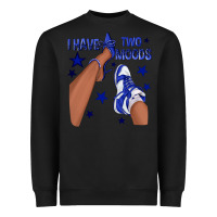 Black I Have Two Moods Royal Blue Sneakers Afro Girl Heavyweight Sweatshirt - texasbilliewilder
