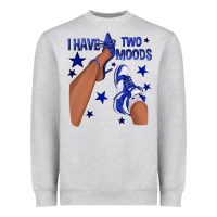 Heather Grey I Have Two Moods Royal Blue Sneakers Afro Girl Heavyweight Sweatshirt - texasbilliewilder