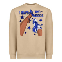 Mushroom I Have Two Moods Royal Blue Sneakers Afro Girl Heavyweight Sweatshirt - texasbilliewilder