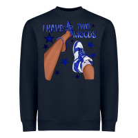 Navy I Have Two Moods Royal Blue Sneakers Afro Girl Heavyweight Sweatshirt - texasbilliewilder