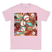 Bubblegum Pink baseball leopard cowhide turquoise seamless pattern Classic Tee - JahusDesignShop