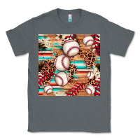 Charcoal Heather baseball leopard cowhide turquoise seamless pattern Classic Tee - JahusDesignShop