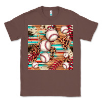 Chestnut baseball leopard cowhide turquoise seamless pattern Classic Tee - JahusDesignShop