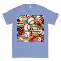 Colony Blue baseball leopard cowhide turquoise seamless pattern Classic Tee - JahusDesignShop