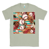 Matcha baseball leopard cowhide turquoise seamless pattern Classic Tee - JahusDesignShop