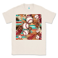 Natural baseball leopard cowhide turquoise seamless pattern Classic Tee - JahusDesignShop