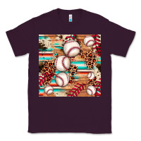 Plum baseball leopard cowhide turquoise seamless pattern Classic Tee - JahusDesignShop