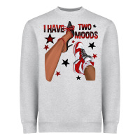 Heather Grey I Have Two Moods Black and Red Sneakers Afro Girl Heavyweight Sweatshirt - texasbilliewilder