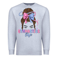 Heather Grey gymnastics life Premium Sweatshirt - MaliasSmallBusiness