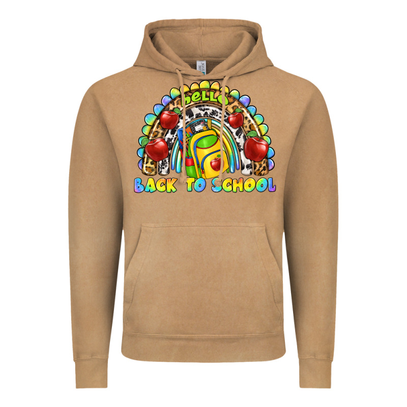 Hello Back To School Rainbow Vintage Hoodie by texasbilliewilder | Teevron