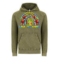 Vintage Olive hello back to school rainbow Vintage Hoodie - texasbilliewilder