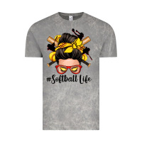 Cloud Rock softball life messy bun Vintage Tee - Zillion Design Studio