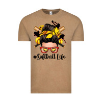 Vintage Coffee softball life messy bun Vintage Tee - Zillion Design Studio