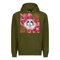 Army Green ragdoll cat Premium Hoodie - LillyAllenDesigns