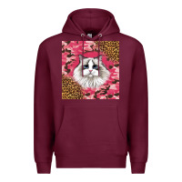 Burgundy ragdoll cat Premium Hoodie - LillyAllenDesigns