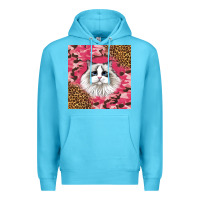 Ocean Blue ragdoll cat Premium Hoodie - LillyAllenDesigns