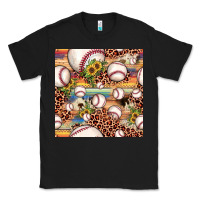 Black baseball leopard cowhide sunflower seamless pattern Classic Tee - JahusDesignShop