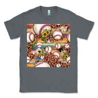 Charcoal Heather baseball leopard cowhide sunflower seamless pattern Classic Tee - JahusDesignShop