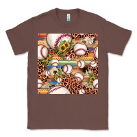Chestnut baseball leopard cowhide sunflower seamless pattern Classic Tee - JahusDesignShop