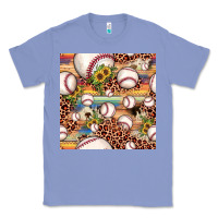 Colony Blue baseball leopard cowhide sunflower seamless pattern Classic Tee - JahusDesignShop