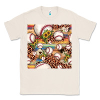 Natural baseball leopard cowhide sunflower seamless pattern Classic Tee - JahusDesignShop