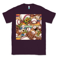 Plum baseball leopard cowhide sunflower seamless pattern Classic Tee - JahusDesignShop