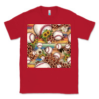 Red baseball leopard cowhide sunflower seamless pattern Classic Tee - JahusDesignShop