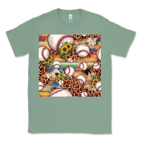 Sage baseball leopard cowhide sunflower seamless pattern Classic Tee - JahusDesignShop