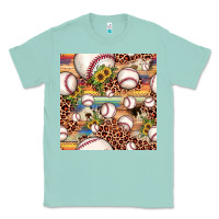 Seafoam baseball leopard cowhide sunflower seamless pattern Classic Tee - JahusDesignShop