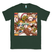 Sports Green baseball leopard cowhide sunflower seamless pattern Classic Tee - JahusDesignShop