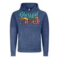 Vintage Denim blessed teacher Vintage Hoodie - Zillion Design Studio