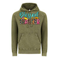 Vintage Olive blessed teacher Vintage Hoodie - Zillion Design Studio