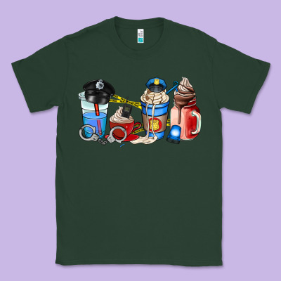 Police Coffee Cup Classic Tee Designed By Adodesignshop