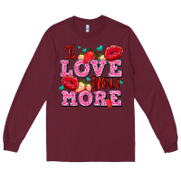 Burgundy i love you more with lips and strawberry Long Sleeve Tee - AdoDesignShop
