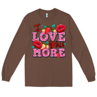 Chestnut i love you more with lips and strawberry Long Sleeve Tee - AdoDesignShop